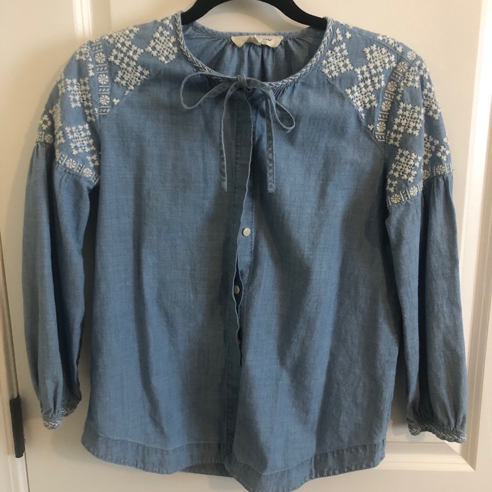 Madewell Chambray Shirt with Cute Details